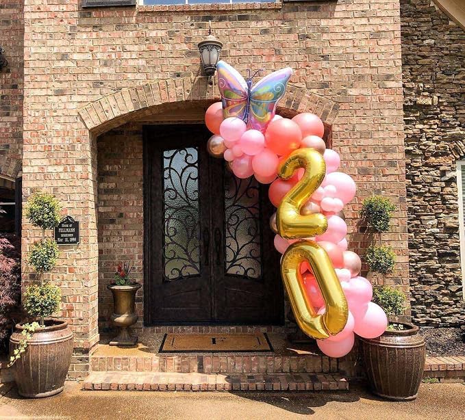 Gold 20 Number Balloons, 40 Inch Giant Number 20 Balloons Foil Mylar Helium - Image 3