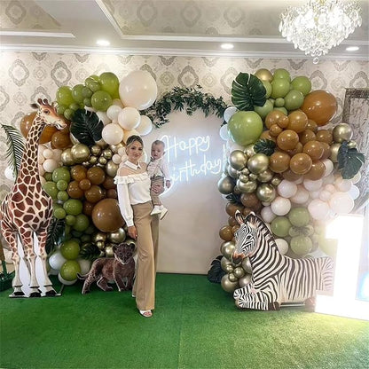 Jungle Safari Balloon Arch Garland Kit, Olive Sage Green Brown Beige - Image 5