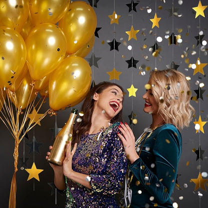 Spakon 65 Feet Glitter Star Paper Garland Banner Hanging Decoration Star - Image 4