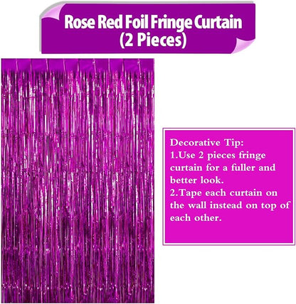 2 Pack Fringe Curtains Foil Shiny Fringe Backdrop Tinsel Door Streamers Foil - Image 6