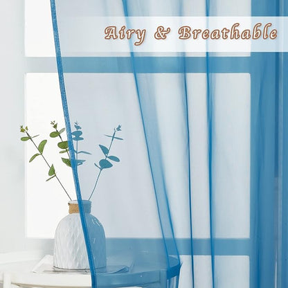 NICETOWN Living Room Sheer Curtains 96 inch Length, Grommet Airy Voile Sheer - Image 4