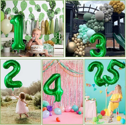 Green Number Balloons, 40 Inch Dark Green Balloon 5.5 Helium Balloon 5th - Image 4