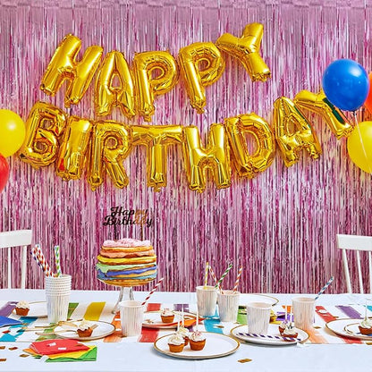 10 Pack Pink Foil Curtain Backdrop 3.2ft x 9.8ft Metallic Tinsel Foil Fringe - Image 5
