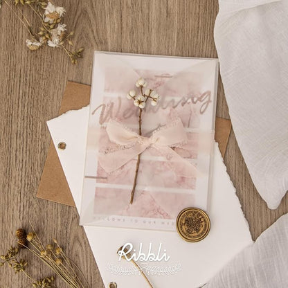 Ribbli Champagne Ribbon 1 Inch x 3 Rolls Total 24 Yards Nude Handmade Fringe - Image 4