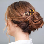 French Hair Pins Tortoise Shell French Hair Forks U Shaped French Pins 2 Prong Hair Sticks Acetate Chignon Pin for Women Hairstyle Accessories 2 Pack
