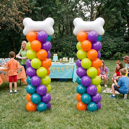 Jenaai 2 Set 163 Pcs Cartoon Dog Birthday Party Balloon Column Stand Kit | Dog - Image 8