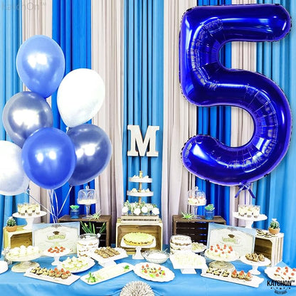 KatchOn Navy Blue Number 5 Balloon 40 Inch | 5th Birthday Decorations - Image 5