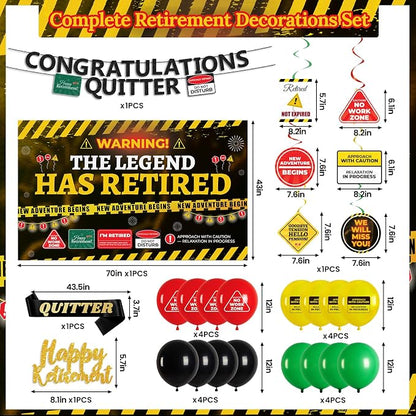 Retirement Party Decorations for Coworker, Funny Warning Theme Happy Retirement - Image 4