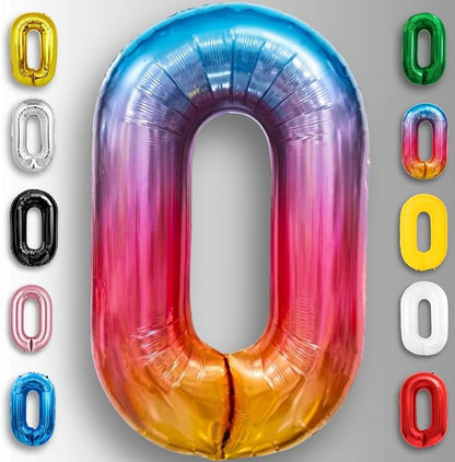 Rainbow Number Balloons 0 Mylar Foil 40 Inch - Image 6