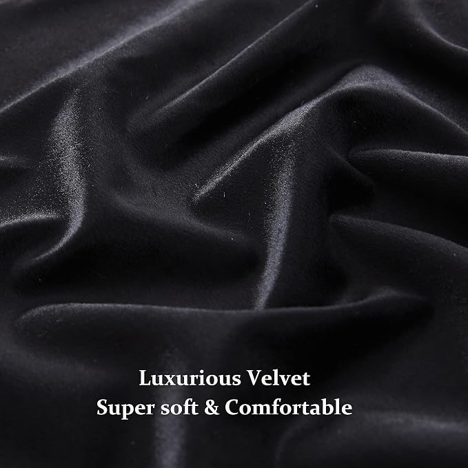 Velvet Black Grommet Blackout Curtains 120 inch Length - Image 6