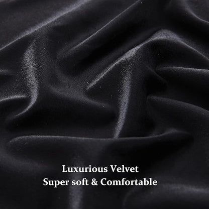 Velvet Black Grommet Blackout Curtains 120 inch Length - Image 6