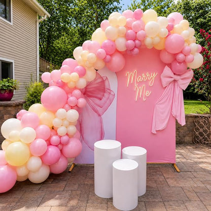 Pink and Yellow Balloons, 12 Inch Blush Pastel Baby Pink Light Yellow and Ivory - Image 5