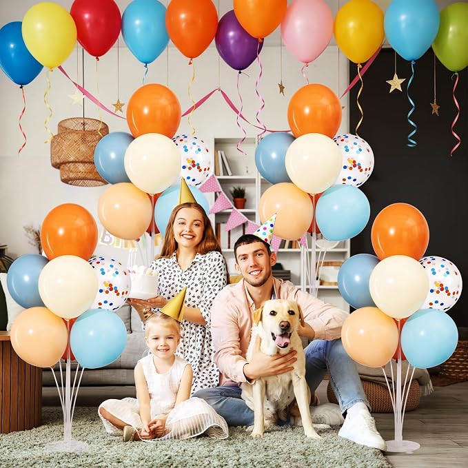 4 Sets Blue and Orange Balloons Stand Kit - Image 2