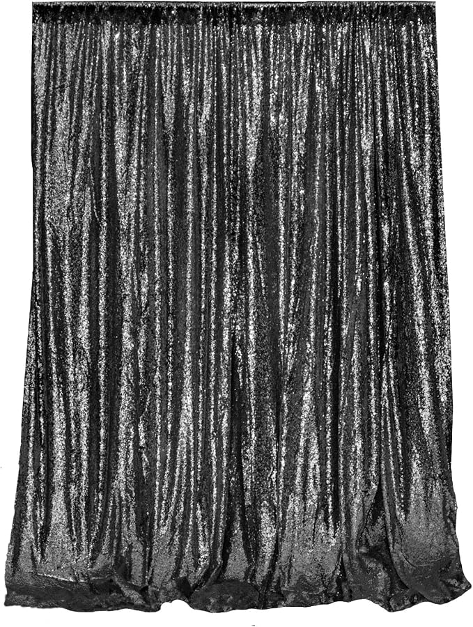 JYFLZQ Black Sequin Backdrop Curtains 6ft x 8ft 1 Panel Halloween Backdrop - Image 8