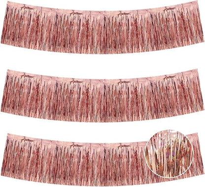 BEISHIDA Laser Rose Gold Fringe Garland Banner Wall Tinsel Foil Streamers | by Beishida