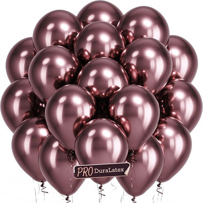 Pro Duralatex Metallic Brown Extra-Thick Balloons 120 Pack 10 inch | Bronze by Bezente