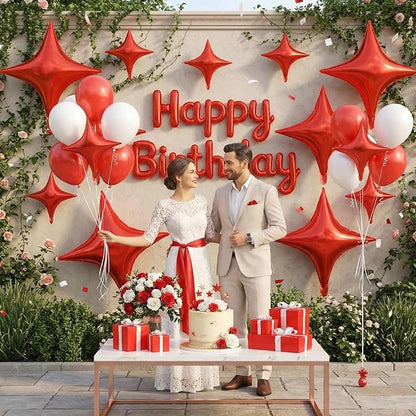 Red Star Balloons, 26 Inch and 10 Inch Red Stars Shaped Balloon - Image 7