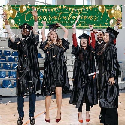 Graduation Decoration Banner Green and Gold Graduation 2026 Banner Sign Gold - Image 5