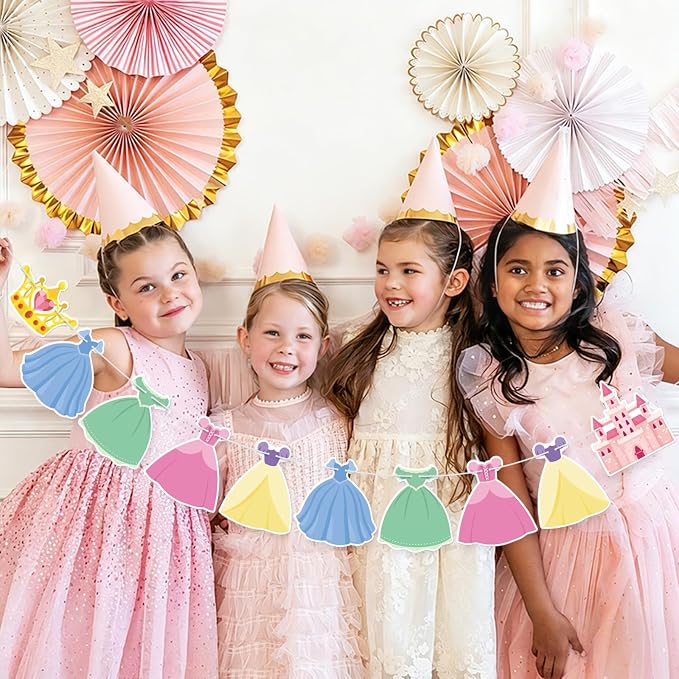 Princess Birthday Banner Princess Party Bunting Banner Garland Dress Theme - Image 7
