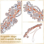 Joez Wonderful Rhinestone Hair Clip Sparkly Crystal Barrettes French Wedding Prom Engagement Pageant First Communion Hair Decorative Accessories for Women Bride (Rhinestone Butterfly White, 1 Pcs)