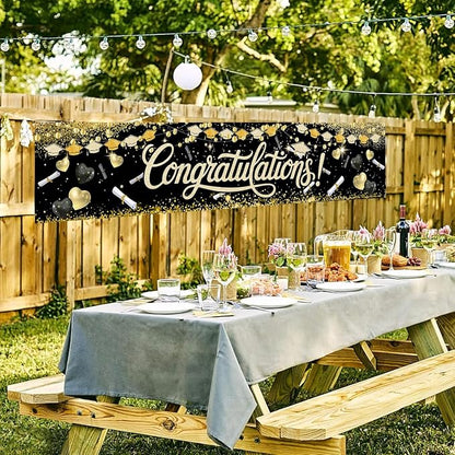 Congratulations Decorations 2026 Banner Graduation Backdrop Class of 2026 Black - Image 4
