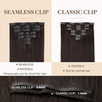 GOO GOO Clip in Hair Extensions Real Human Hair, Remy Human Hair Extensions Clip ins for Women, Natural Human Hair, 22inch 110g 7Pcs, 2A Light Brown