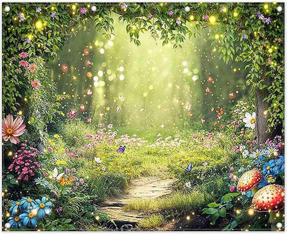 10x8ft Enchanted Forest Photography Backdrop Fairy Garden Banner | Fairytale by ZTHMOEBACKDROP