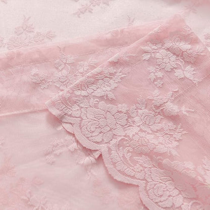Kotile Vintage Pink Lace Curtains - Image 7