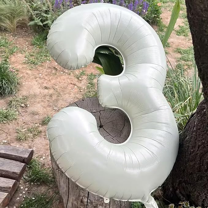 40 Inch Beige Number 1 Foil Balloon - Image 7