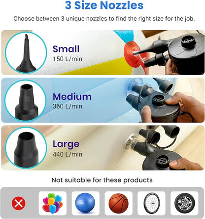 Etekcity Air Pump for Inflatables, Portable Electric Air Mattress Pump - Image 4