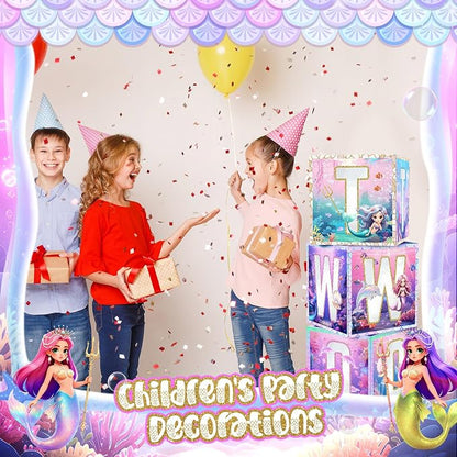 3 Pcs 2nd Mermaid Birthday Decorations Two Birthday Balloon Boxes Mermaid Party - Image 6