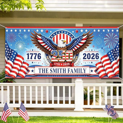 Personalized 250 Years of Freedom USA Banner 1776-2026, Patriotic American - Image 2