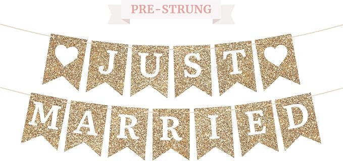 Pre-Strung Just Married Banner by PerfectOccasion
