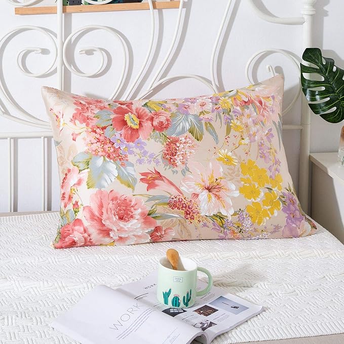 SLPBABY Silk Pillowcase for Hair and Skin with Hidden Zipper Print (Queen, Pattern16)