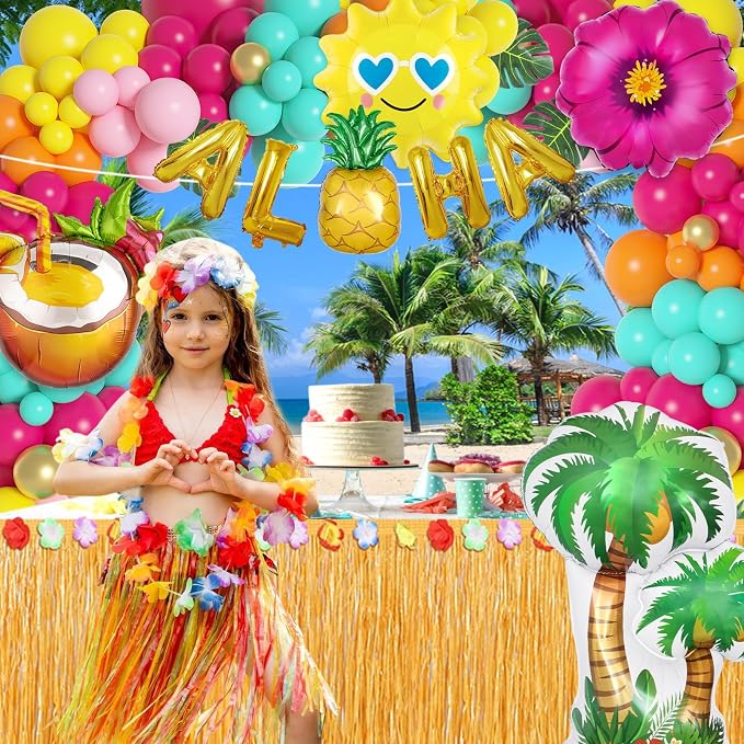 189Pcs Tropical Balloons Arch Garland Kit, Summer Party Decor | Hawaiian Party - Image 6