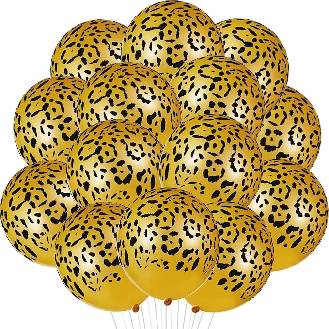 Gejoy 50 Pcs Cheetah Balloons Leopard Print Balloons 12 Inch Spots Latex by Unknown
