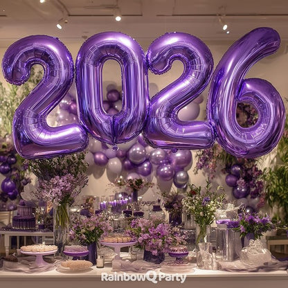 RainbowQ Purple 12 Balloon Number 40 Inch 0-40 Foil Large Balloons | Big Mylar - Image 6