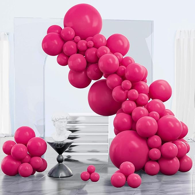 PartyWoo Hot Pink Balloons 85pcs Magenta Fuchsia Color 18 12 10 5 Inch | 18 12 by PartyWoo
