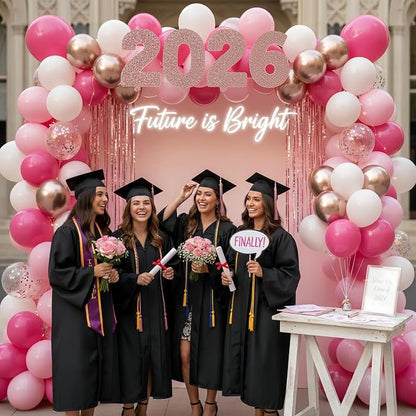 Pink Balloons Set, 12inch Retro Pastel Hot Light Pink Rose Gold White Latex - Image 3