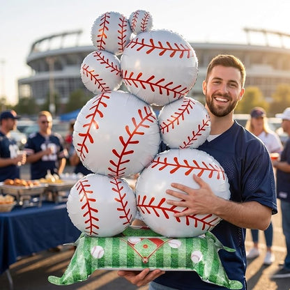 Giant 43-Inch Self-Standing Baseball Foil Balloons 2-Pack, Reusable 3D Mylar - Image 3