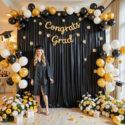 20x10ft Black Glitter Backdrop Curtain - Image 8