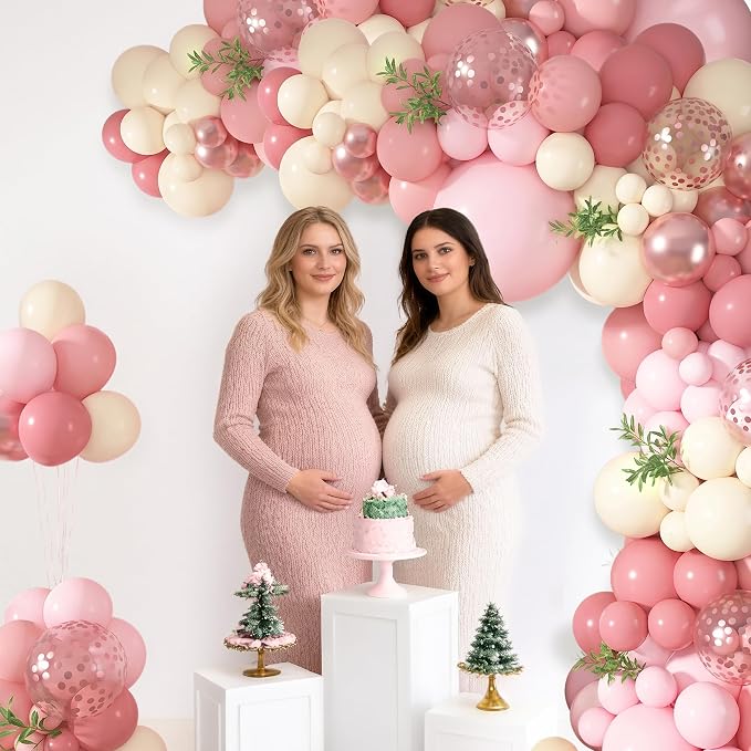 152Pcs Dusty Pink Balloons Arch Garland Kit Different Size | Light Pastel Pink - Image 4