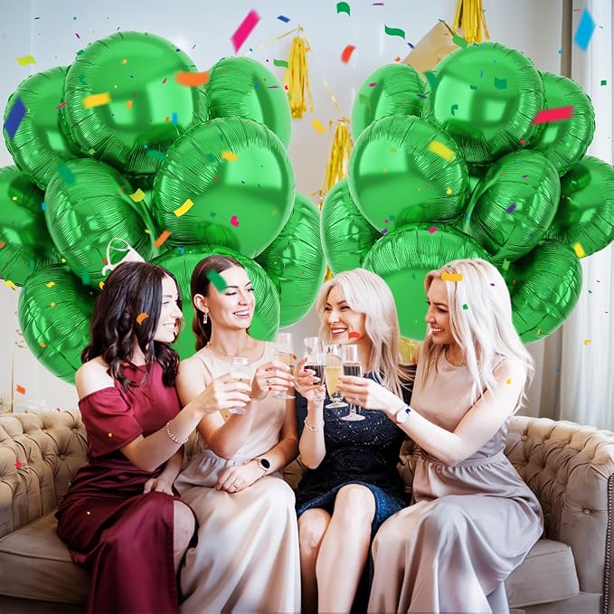 20PCS Green Round Shaped Balloons, 18 Inch Round Foil Balloon, Giant Round - Image 6