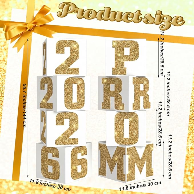 Queekay 8 Pcs Prom Column Standup Photo Booth Decorations 2026 Prom Backdrop - Image 3