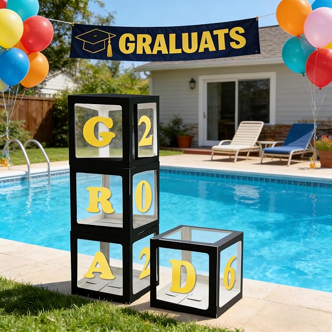 2026 Graduation Decoration Black Balloon Boxes - Image 7