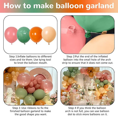 HILAVO Sage Green and Pink Balloons Arch Fairy Wildflower Spring Retro Dusty - Image 7
