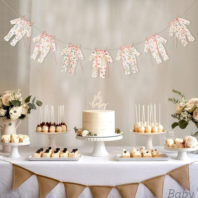 7pcs Neutral Baby Shower Bunting - Image 4
