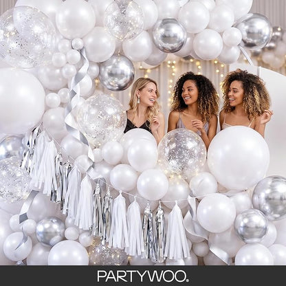 PartyWoo Pearl White Balloons 128pcs Different Sizes Pack of 18 12 10 5 Inch - Image 5
