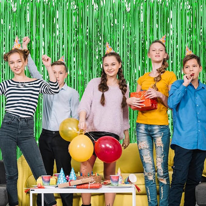 30 Pack Green Foil Fringe Curtain Backdrop, 3.3x8.2 Feet Metallic Tinsel - Image 6