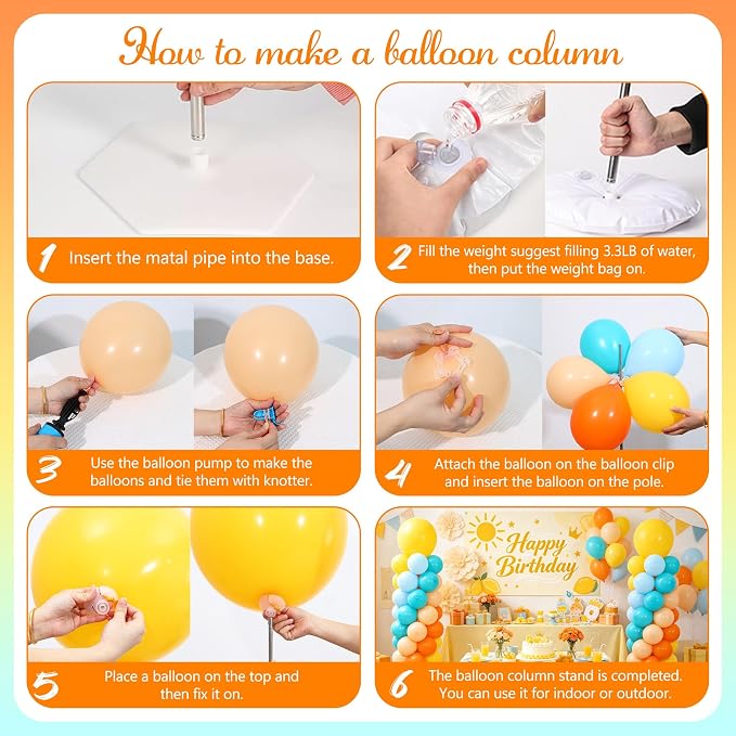Here Comes the Son Balloon Column Stand Kit Set of 2 - Image 5